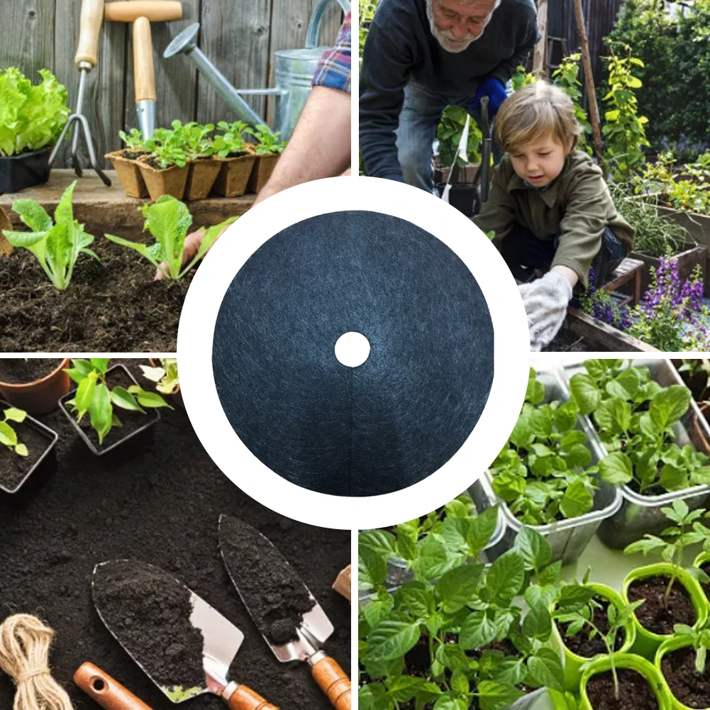 

10PCS Tree Protection Weed Mats Eco-Friendly Control Cloth Mulch Ring Round Cover for Barrier Plants for Outdoor Indoor Gardens