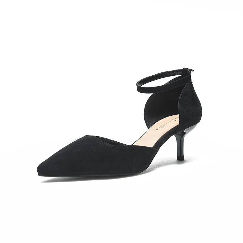 A Word with High Heels Women The Spring and Autumn of 2021, New Black 5cm Professional Work Shoes Mid-air Heel Shoes