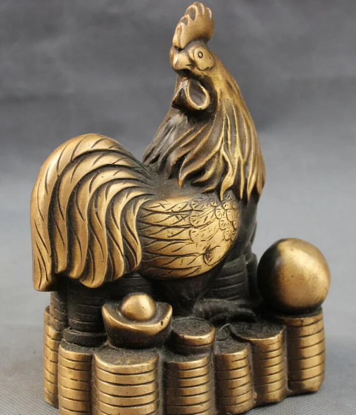 Voge gem S2417 китайская Бронзовый народный Зодиак для богатства с юаньбао монетами