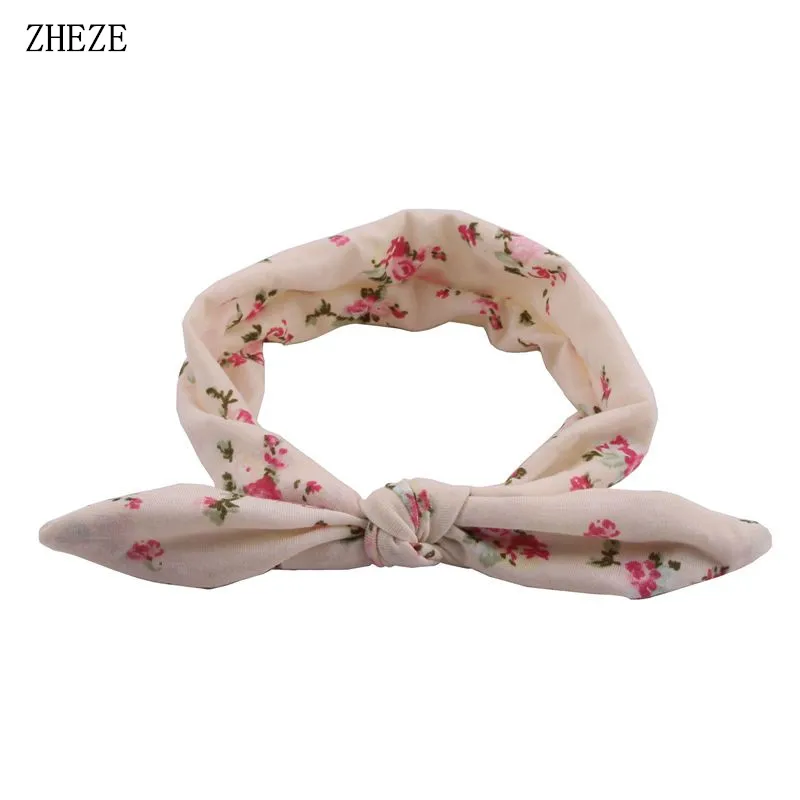 

Floral Bunny Ears Elastic Hairband For Kids 2021 Cotton Hair Bow Headband Children Rabbit Ears Headdress DIY Hair Accessories