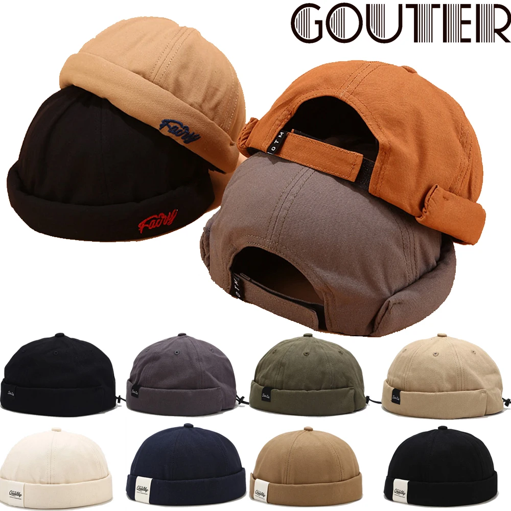 Панама GOUTER в стиле унисекс с вышивкой матросского черепа Шапка бини однотонная