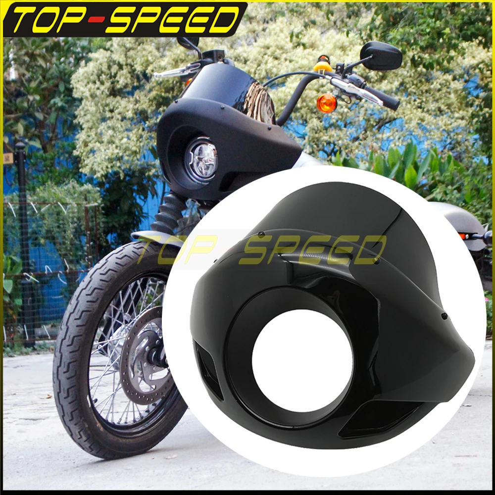 

Motorcycle 5.75" Headlight Cover Front Light Cowl Round Headlight Fairing Screen For Harley Touring XL1200 883 Cafe Racer