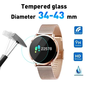 tempered glass screen protective film diameter 34 35 36 37 38 39 41 43 mm smartwatch screen protector film accessories free global shipping