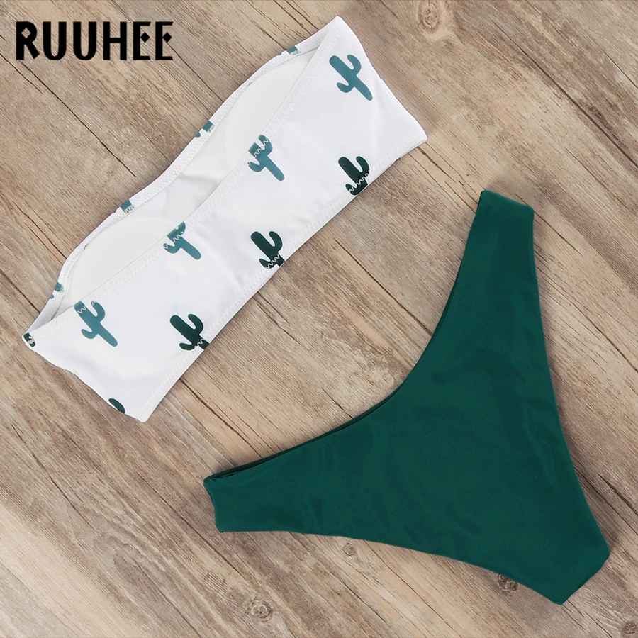 RUUHEE, черный купальник бикини, сексуальный купальник для женщин,, бандо, бразильский комплект бикини, купальный костюм, летний купальник, пляжная одежда