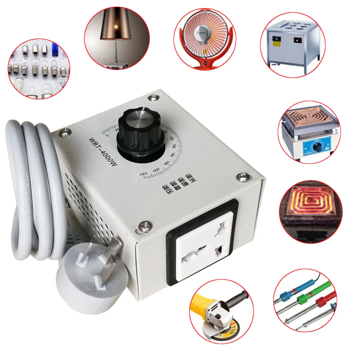 Контроллер скорости двигателя 4000 Вт переменный ток 220 В регулятор напряжения