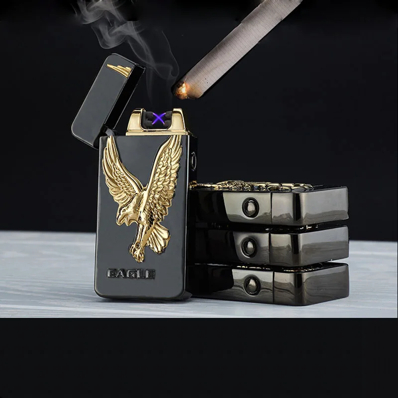 Новинка, зажигалка с зарядкой от usb, плазменная двойная дуга, ветрозащитная Зажигалка для сигарет, металлический рельеф, Скорпион, китайский дракон, мужской подарок