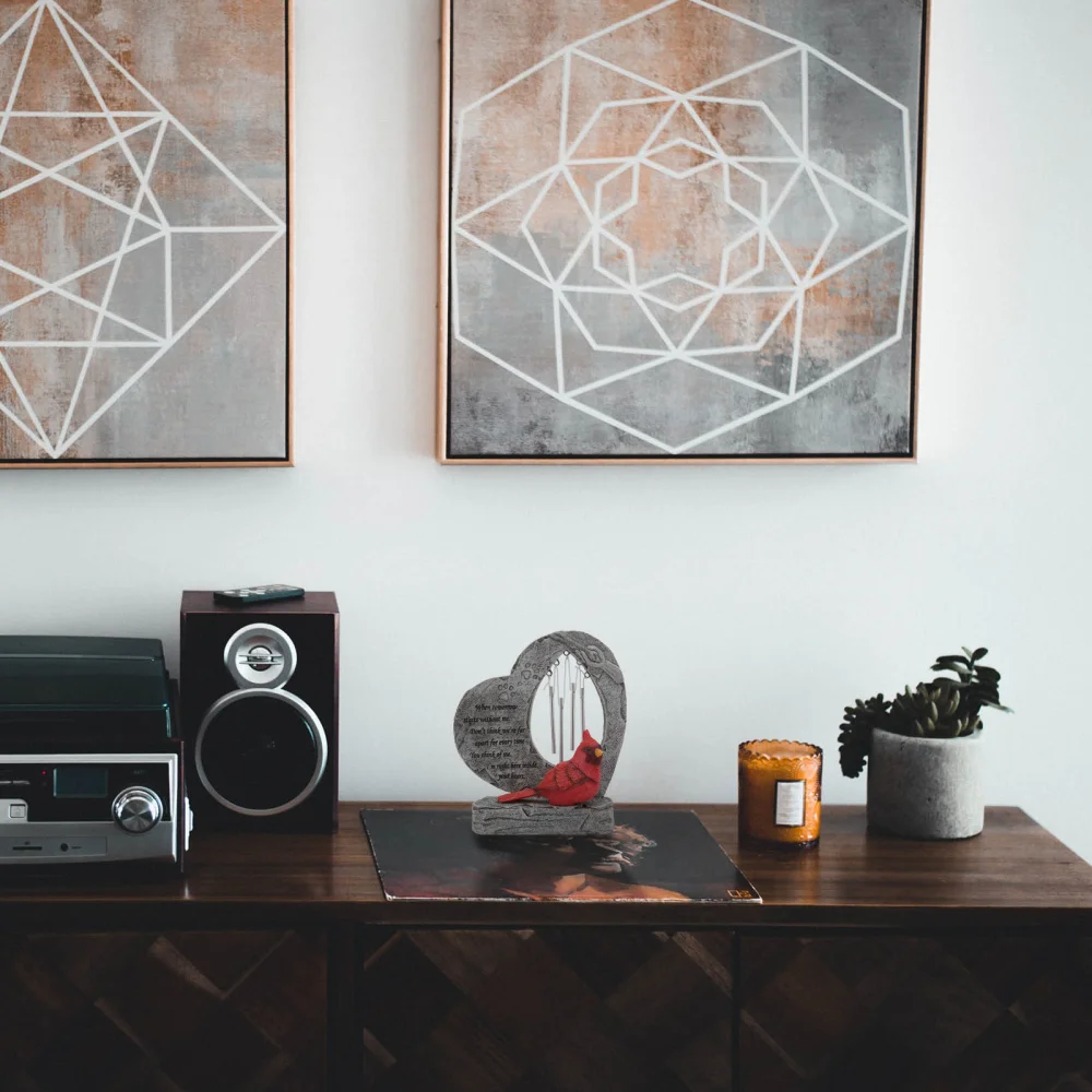 

1Pc Pet Dog Cat Memorial Stone Grave Tombstone with Wind Chimes Embellishment