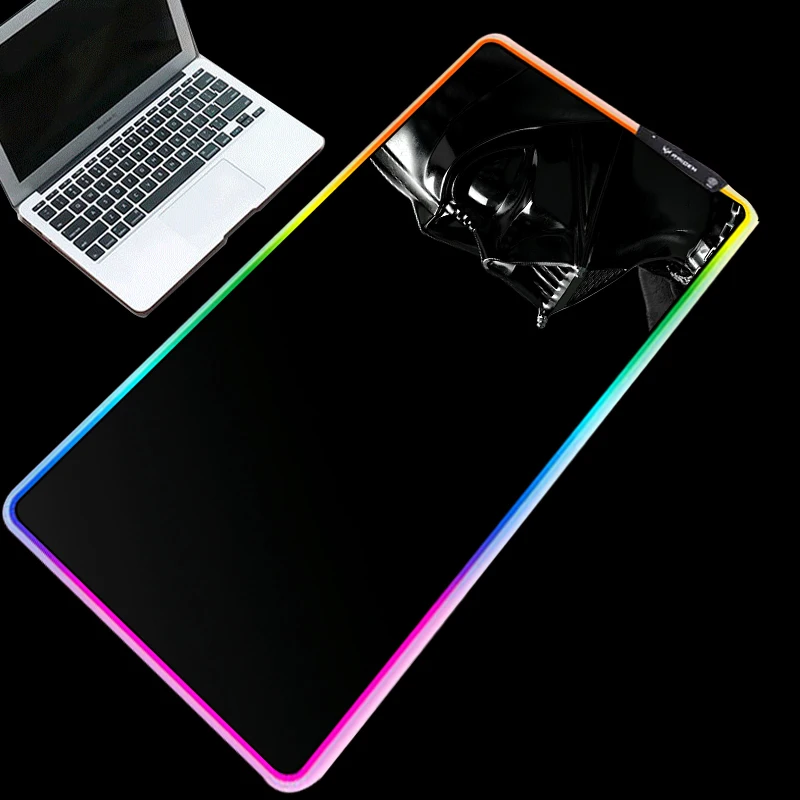 Игровой коврик для мыши Yuzuoan 90X40 XXL стальная деформация RGB светодиодный клавиатура