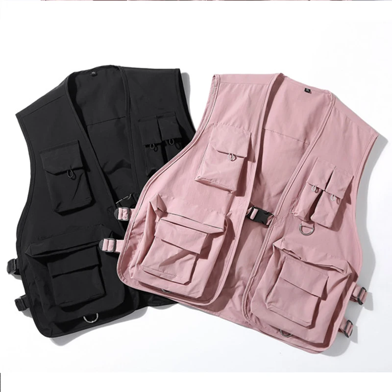 Военный жилет с несколькими карманами в стиле хип хоп мужской ядром папа куртка