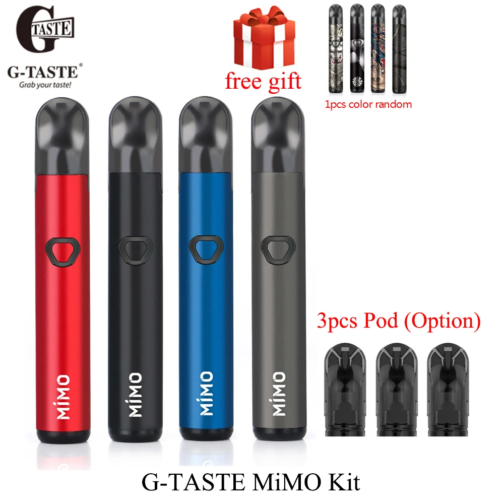 Vape pod kit G taste Mimo pod kit 450 мАч встроенный аккумулятор 1,3 мл боковая система заполнения pod испаритель vs justfog minifit