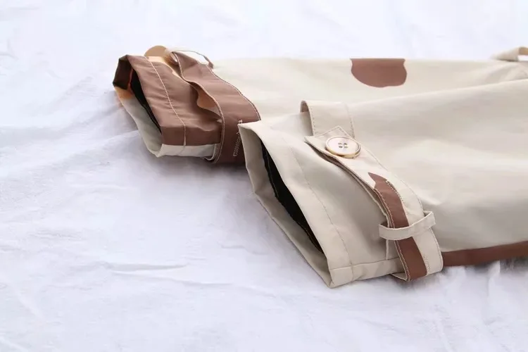 NoEnName_Null пальто камуфляж карман РЕТРО куртка женская осень весна длинный дизайн