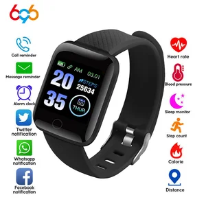 116 smart watch heart rate fitness tracker watches men women blood pressure monitor waterproof sport smartwatch for android ios free global shipping