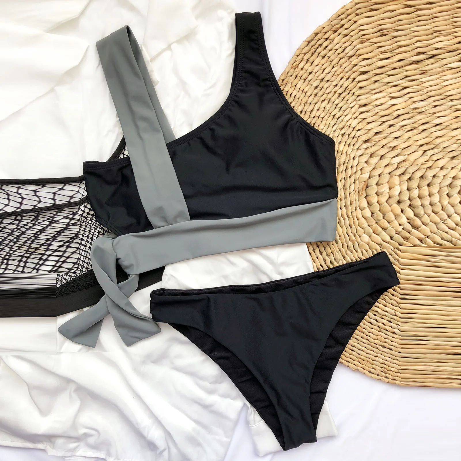 Женское бикини 2021 летний лоскутный комплект бандажные в стиле пэчворк танга