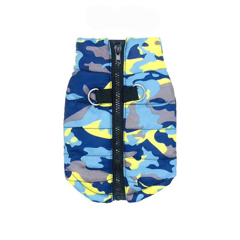 Blue Camo Водонепроницаемая куртка для собак, зимняя камуфляжная одежда для маленьких собак, куртка для собак, Wram, Chihuahua, одежда для Йоркцев, Petshop, Ropa Para Perro XS-L - Цвет: Blue Camo