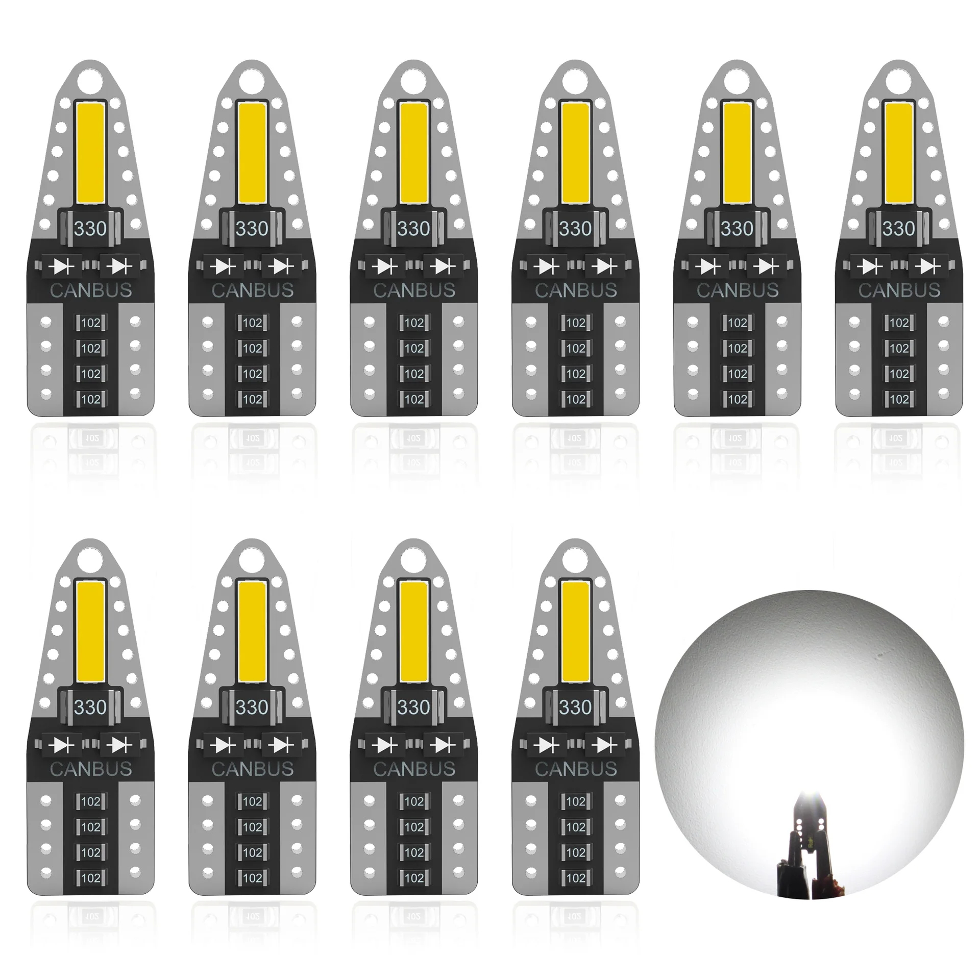 

10 шт., автомобильные светодиодсветодиодный лампы T10 W5W 194 168 2SMD 7020