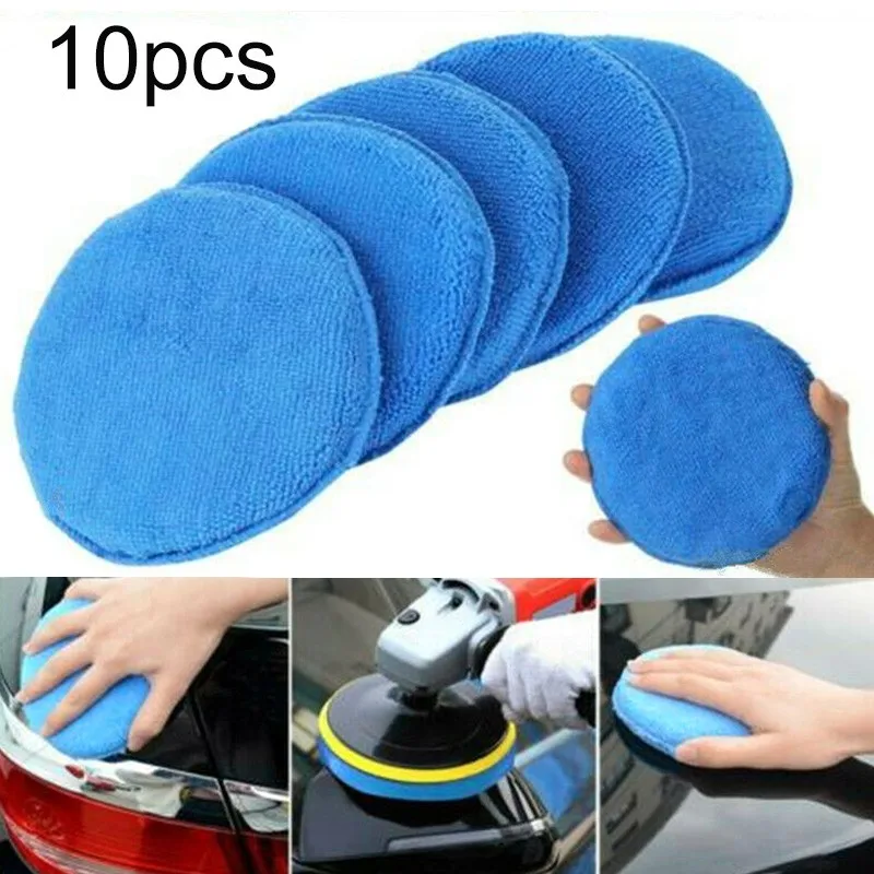 

Set Polishing Pad Sponge Tool Waxing 125mm 5 Inch Blue Buffer Car Care