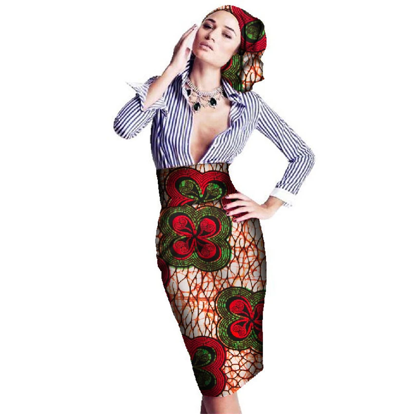 M 6XL модная женская одежда с принтом Riche Bazin облегающая юбка карандаш в африканском