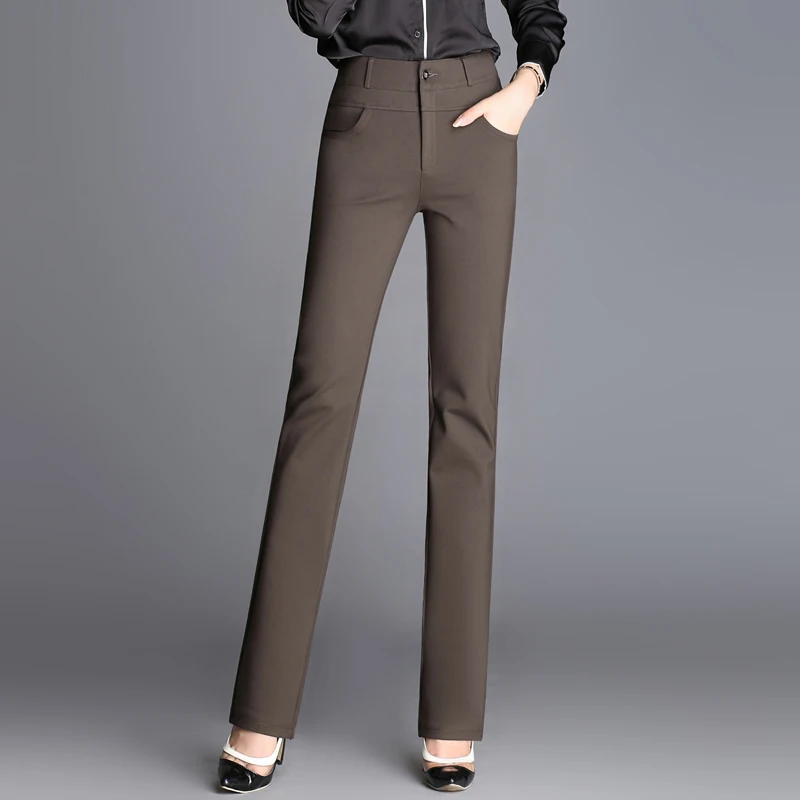 

2022 high waist straight casual pants women's Stretch trousers zde2884