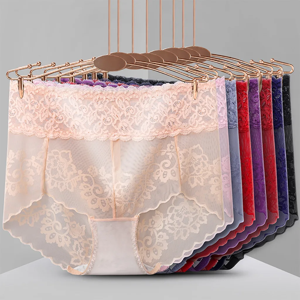 Сексуальные Бесшовные женские трусики с высокой талией женское кружевное нижнее