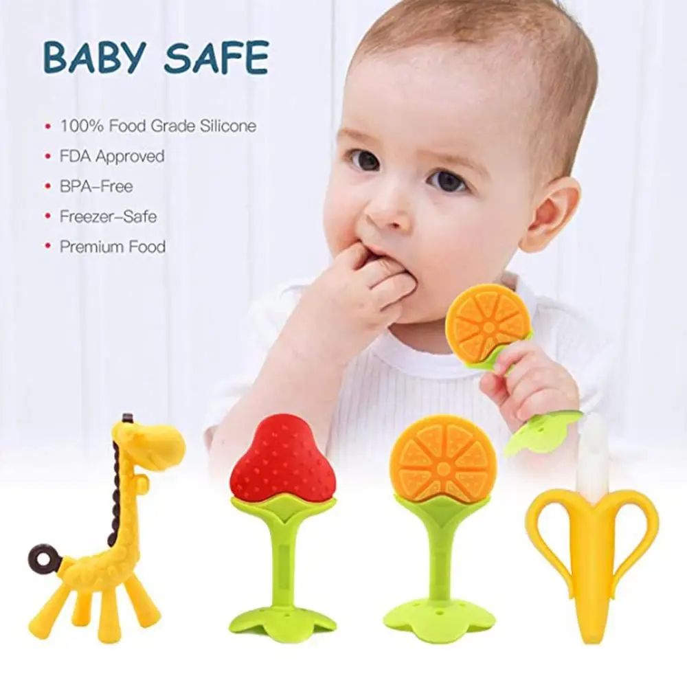 

Baby Teether Baby Infant Kids Chew Teether Toy Baby Molar Stick Baby Molar Toothbrush Silicone Teether Safe Molar Toothbrush