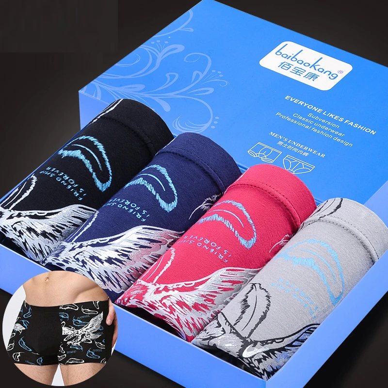 

4pcs/lot Male Panties Boxer Men Underwear Mens Cotton Cuecas Masculina Man Boxers Underpant Boxershorts Breathable Boxer Hombre