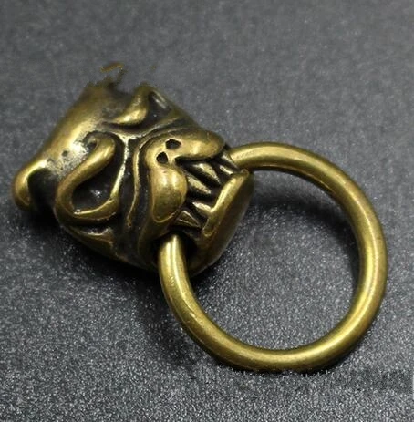 Китайский латунный браслет кольцо Lai Pi собака богатство кошелек пряжка сделай