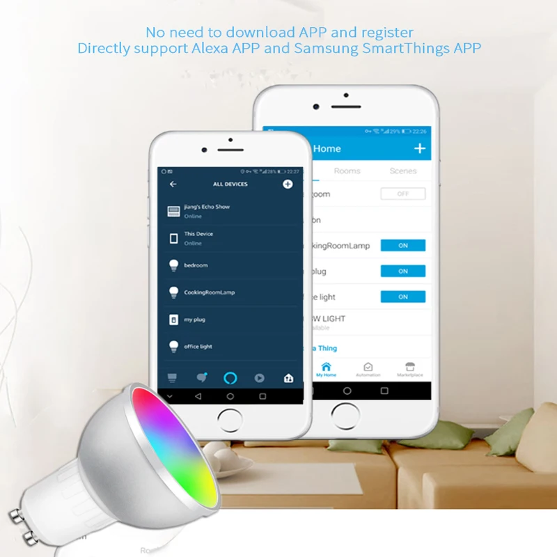 Zigbee 3 0 непосредственно подключенный 5 Вт умный светильник GU10 ламповая чаша