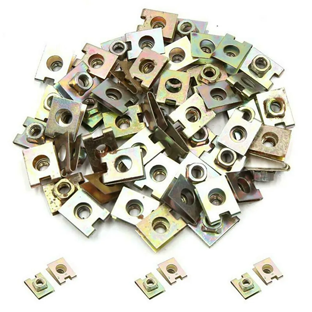 

20X Metal U Shape Clips Speed Nuts Fastener Rivet M6 For Auto Car Pannel Fender Interior Accessories Car Clip