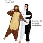 Детская зимняя Пижама-комбинезон в стиле унисекс, с изображением животных, медведя, черного и белого медведя