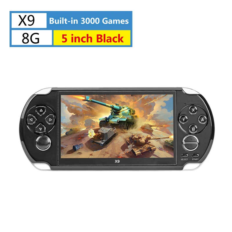 X9 8G black X16 7 дюймов игровой консоли 8 Гб 16 г ручной X19 чехол для телефона в виде ретро-игровой плеер встроенный 2500/3000 игр X12 плюс видео игрового контроллера геймпад для Neogeo Arcade - Цвет: X9 8G black