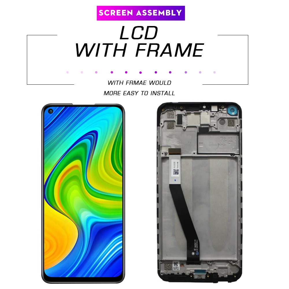 ЖК-дисплей с рамкой для Xiaomi Redmi Note 9 сменный сенсорный экран дигитайзером в сборе |