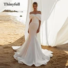 Thinyfull 2022, Простые Свадебные платья с длинным шлейфом, шарамид, с открытыми плечами, свадебные платья, платье принцессы, платье для сельской местности, Robe de mariee
