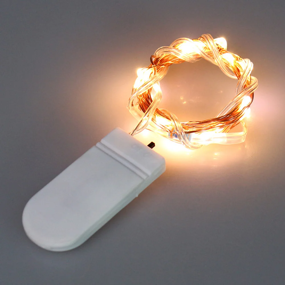 Рождественский светодиодный светильник LED Fairy Батарея питание медный провод