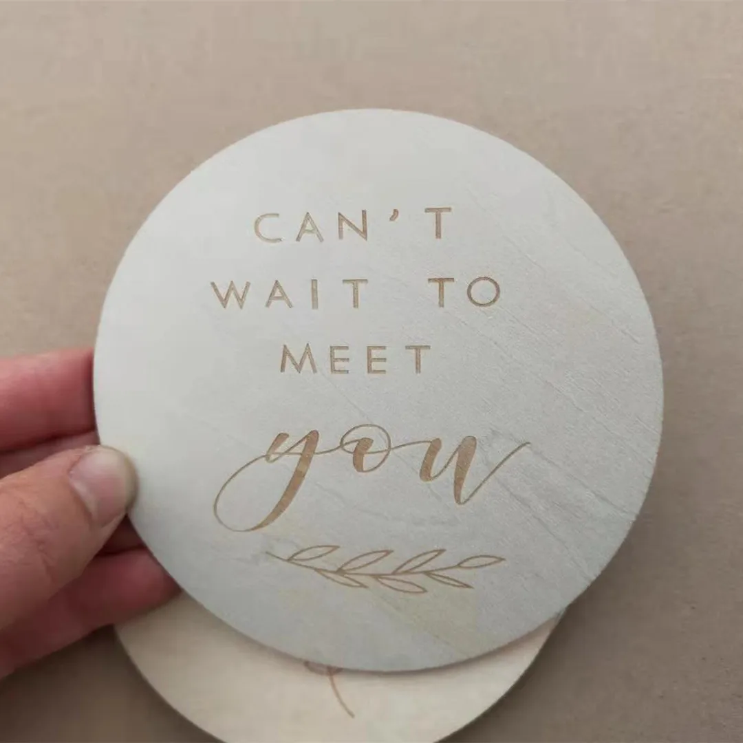 

20pcs Milestone Card Can't Wait To Meet You Wood Sign Newborn Baby Welcome Card