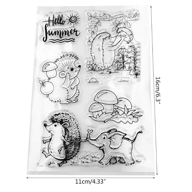 Новинка 2021 штамп с мультяшным рисунком ежика слона Силиконовая печать сделай сам