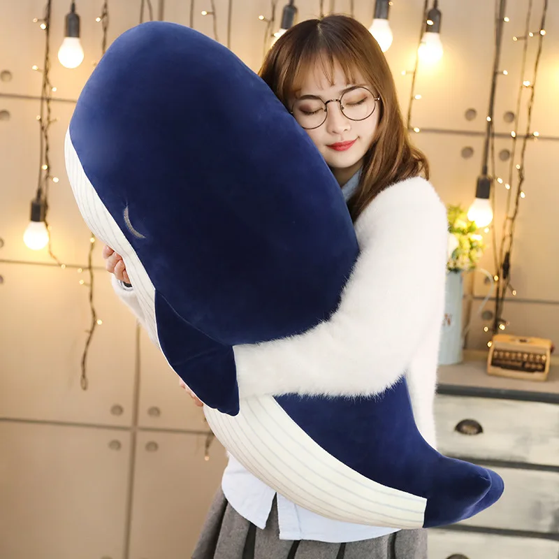 Down cotton soft body simulation big blue whale dolphin doll plush toy cushion pillow child female birthday gift | Игрушки и хобби