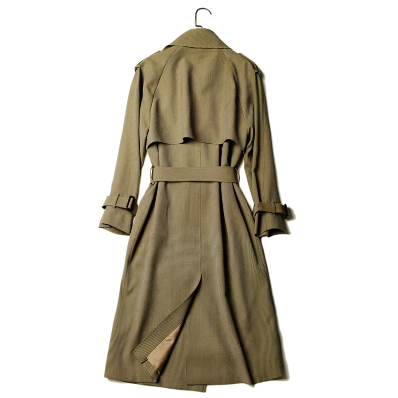 

Пальто размер длинный Тренч Плюс женский 2020 осенний модный двубортный пояс высокое качество ветровка Повседневная Деловая верхняя одежда