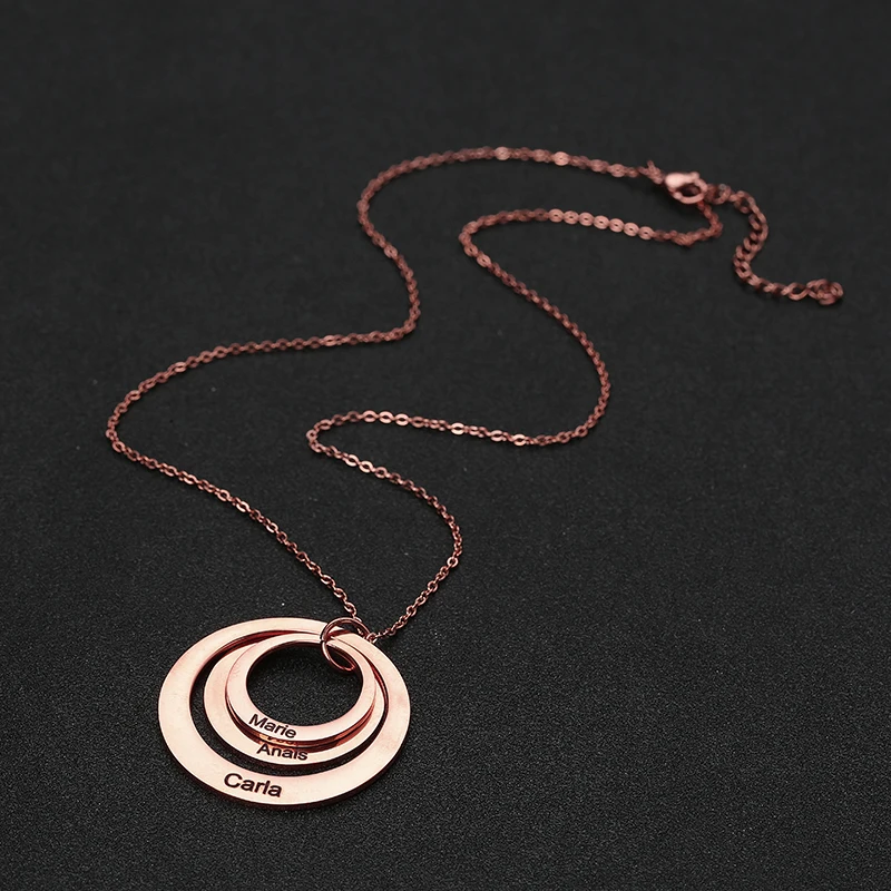 Персонализированные ожерелья с именем на заказ многослойные Выгравированные