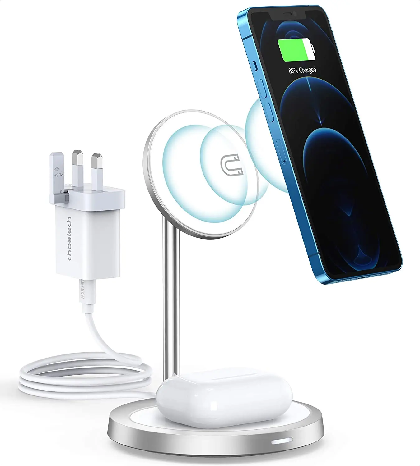 

Magnetic Wireless Charger 2 in 1 15W Fast Wireless Charging Station with PD Adapter
