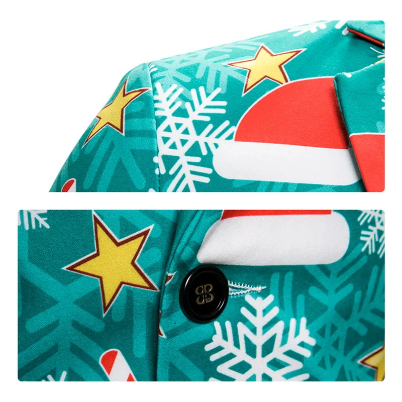 

Christmas Party Wear Blazer Coat Men New Fashion 2020 Autumn Winter Jacket For Male Printed Slim Fit Christmas Suits Overcoat