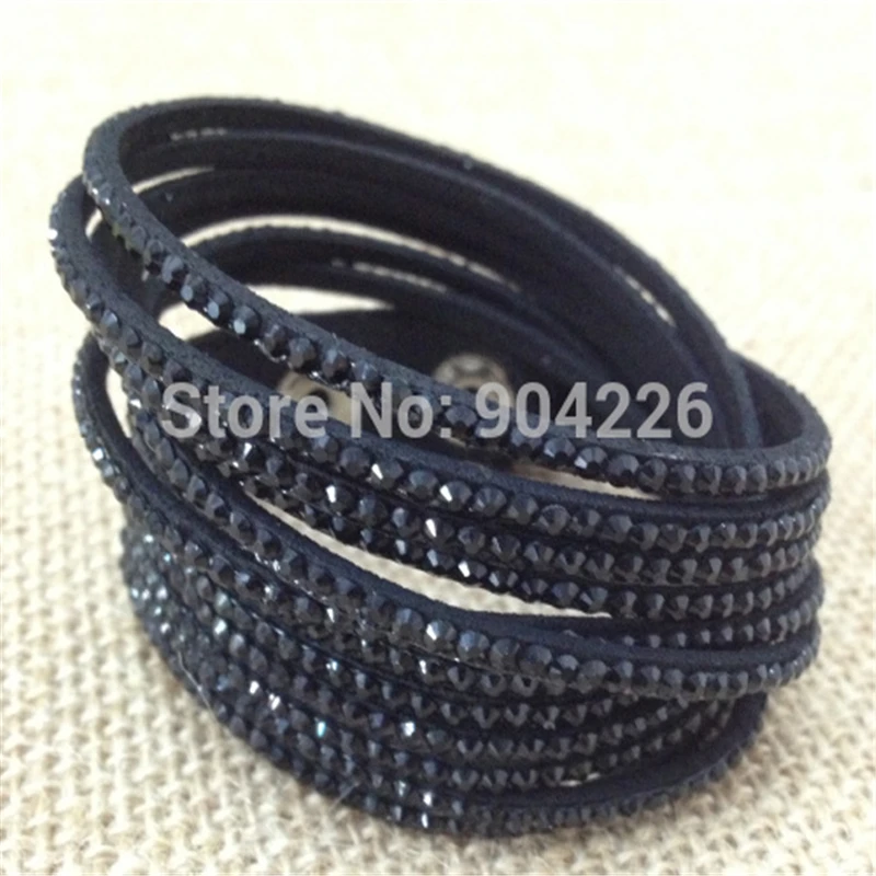 Женский Подарочный кожаный браслет ручной работы с кристаллами | Украшения и