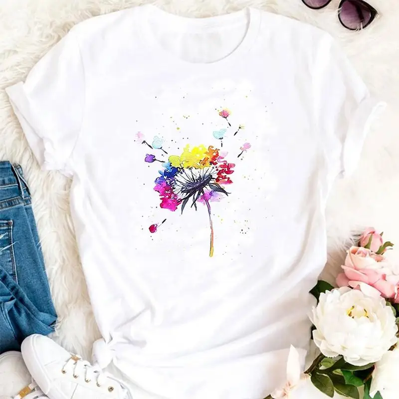

Women Female Summer Butterfly Beach Holiday 90s Trend Cartoon Tshirts Fashion Clothes Graphic T Top Lady Print Tee T-Shirts
