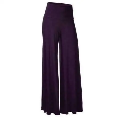 Женские ботинки размера плюс Высокая талия широкую ногу макси длинные брюки для