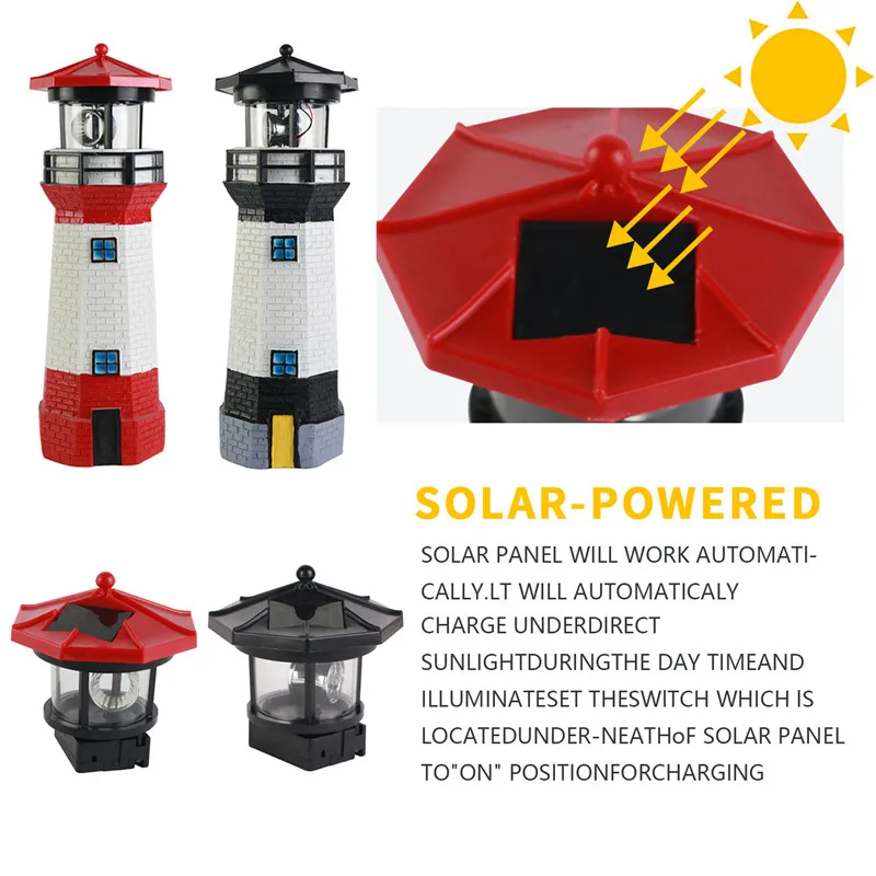 

Solar Led Light Outdoor Yard Smart Sensor Beacon Rotating Lamp Garden Decoration Outdoor House Shape Outdoor Solar Lamp