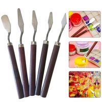5pcs professional stainless steel spatula kit palette for creative oil painting knife school fine arts tool set flexible blades
