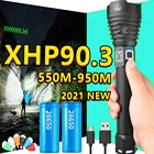 Супер мощная светодиодная вспышка XHP90.3, перезаряжаемая тактическая вспышка 18650, фонарик xhp90 с usb, фонарик cree xhp70, светодиодный фонарь