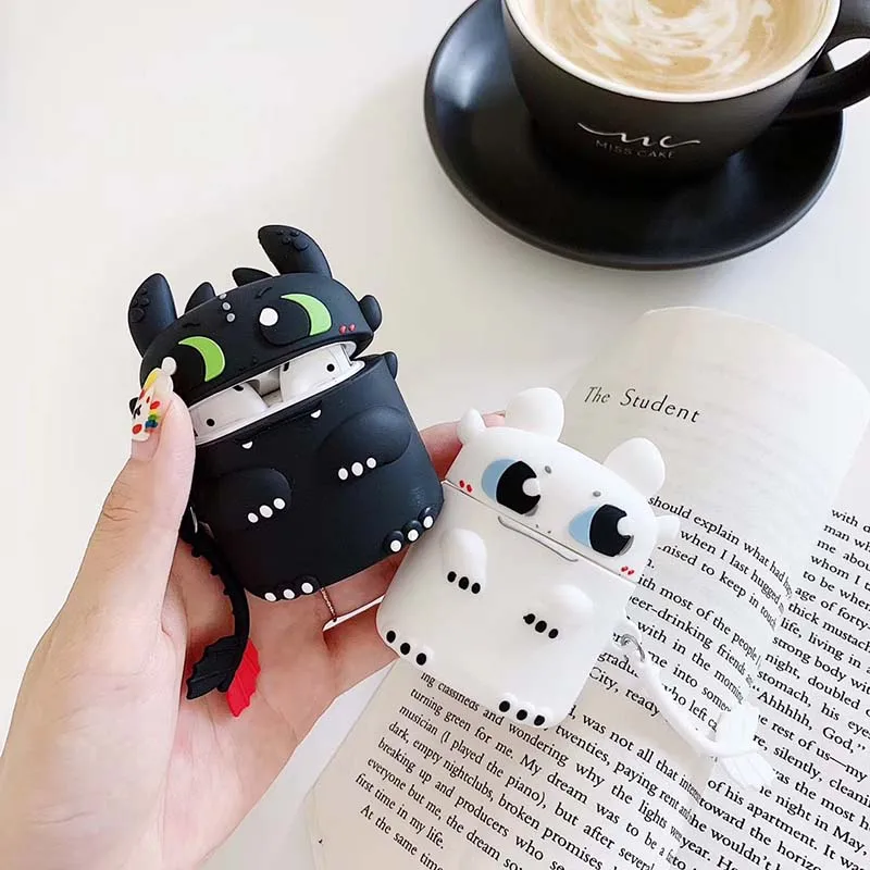 Чехол с милым драконом для airpods 1 2 чехол беспроводного наушника airpod мягкий