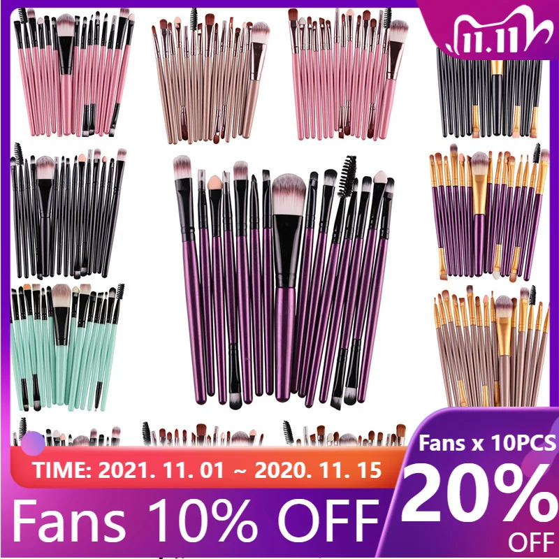 

2021 искусственные кисти для макияжа, набор теней для век, основы, пудры, подводки для глаз, Женская Кисть для макияжа, косметический инструмен...