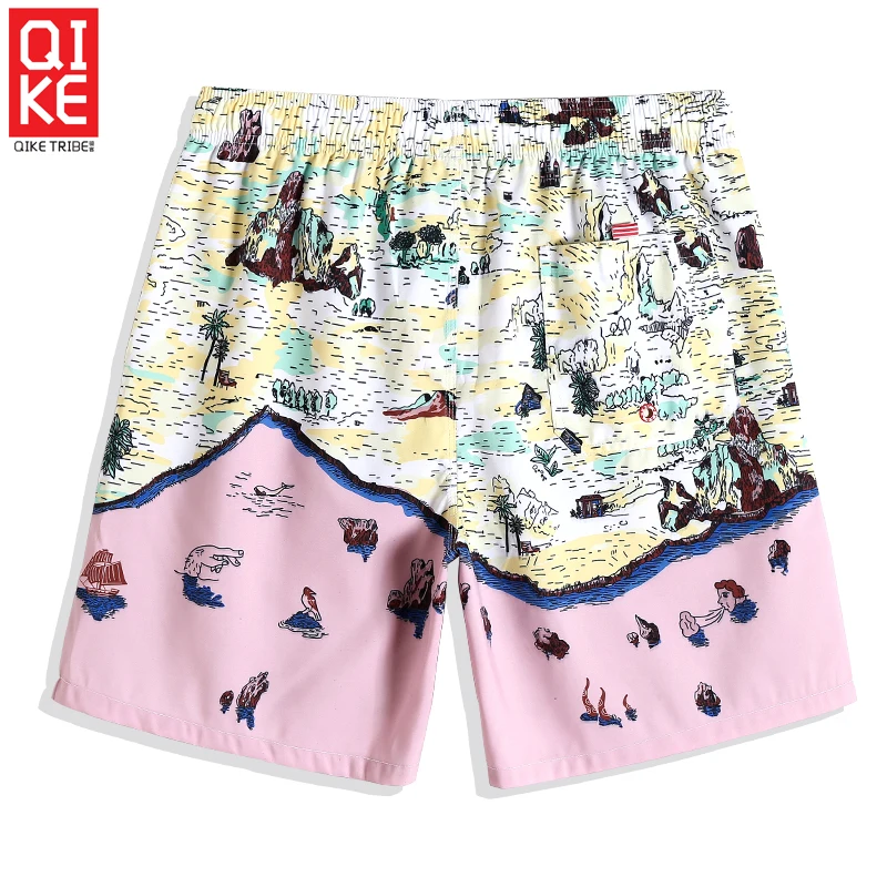 QIKE купальный костюм мужские сексуальные весенние шорты с принтом быстросохнущие