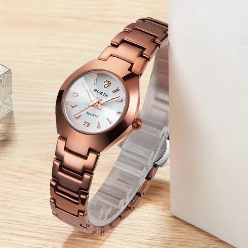 

Stainless Steel Women Watches Calendar Luminous Hands Quartz Watch Life Waterproof Wristwatch for Lady Birthday Gift with Box